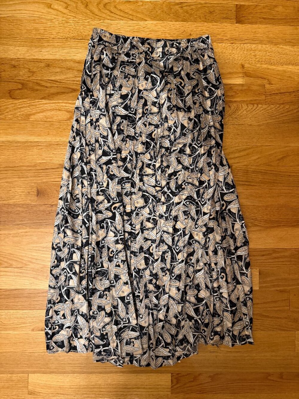 Paisley Pleated Maxi Skirt